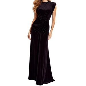 SAYLOR Nikita Black‎ Velvet Ruched Maxi Gown Sleeveless Formal Dress NWT M